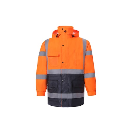2W International Orange High Viz Rain Parka and Body Warmer, Large, Class 3 363C-3 L